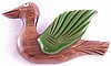 BP93 large wood/green bakelite duck pin